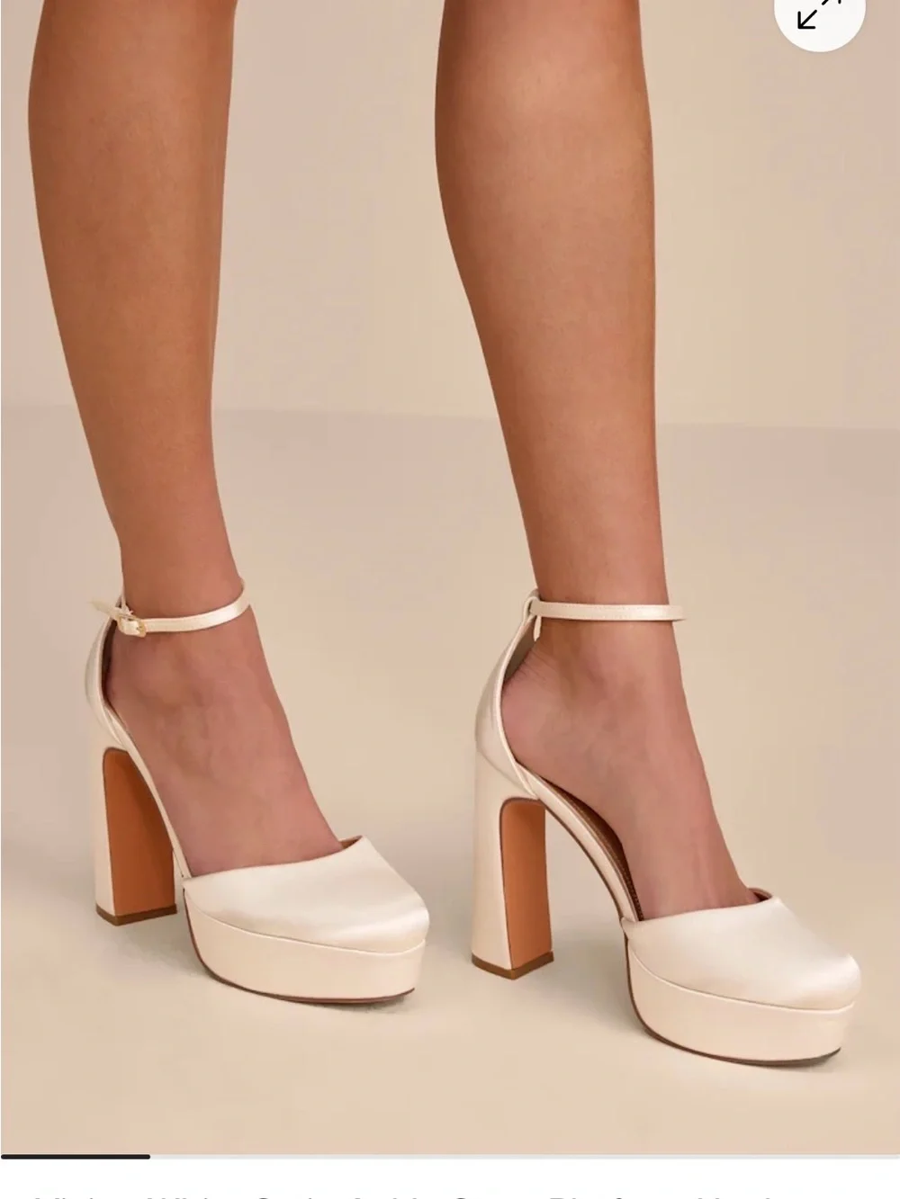 Lulu's White Platform Ankle-Strap Block Heels